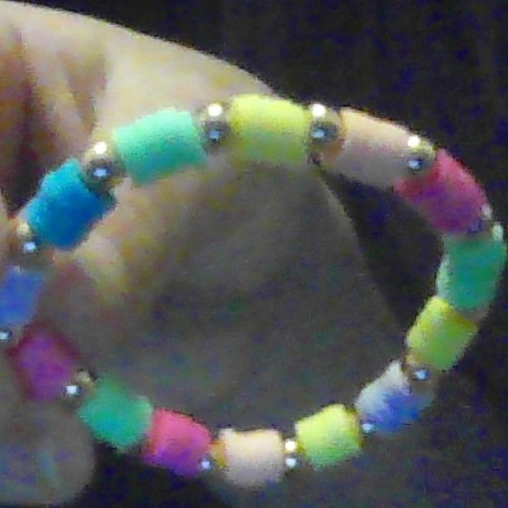 Rainbow and gold bracelet